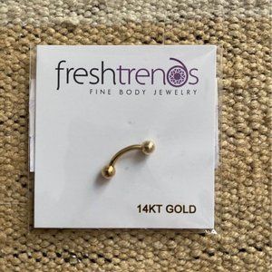 Fresh Trends 14k Gold Curved Belly Ring - NEW